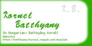 kornel batthyany business card